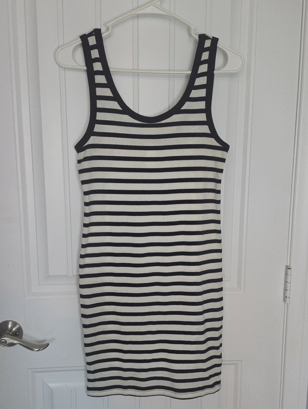 Striped Black and White Knit Dress